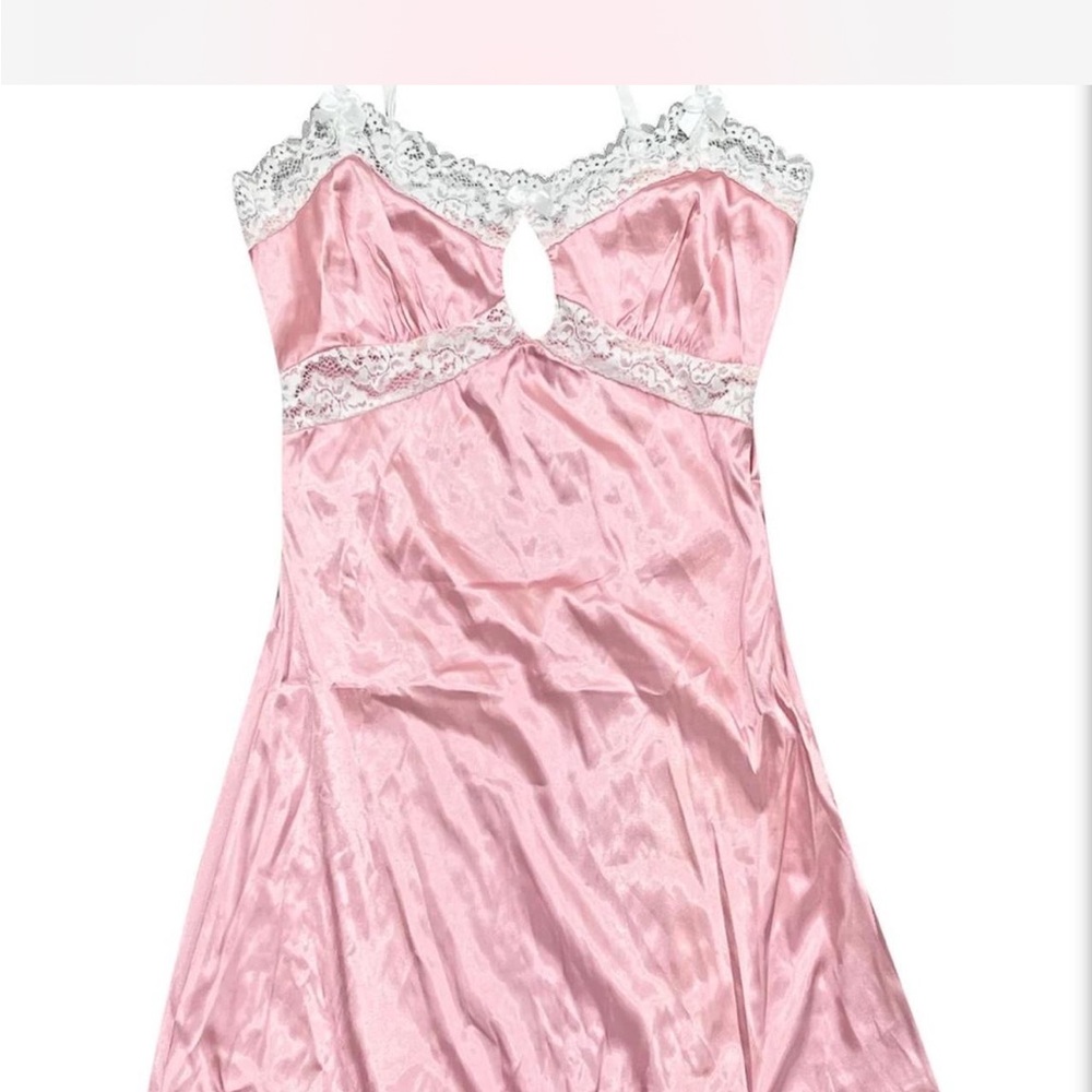 Tunnel Vision Pink Lace Slip Dress